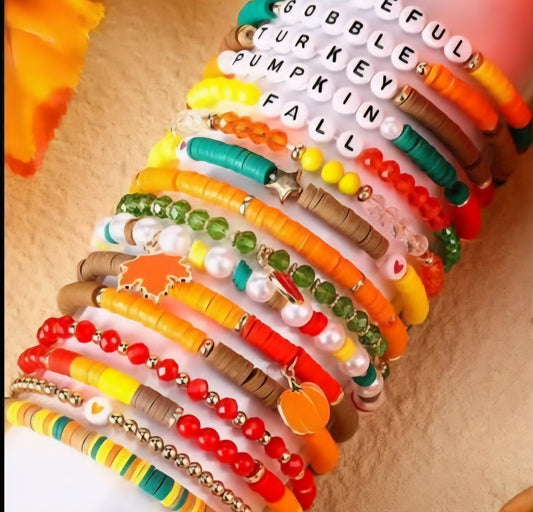 Random Fall polymer Clay Bracelet