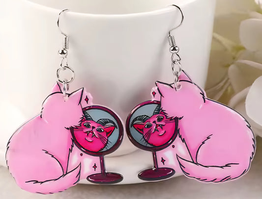 PREORDER Halloween Fairest Of All Kitties Acrylic Dangle Earrings