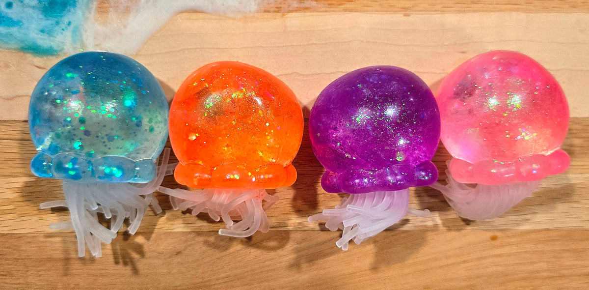 Mystery Glitter Lighted Jellyfish Maltose Squishy