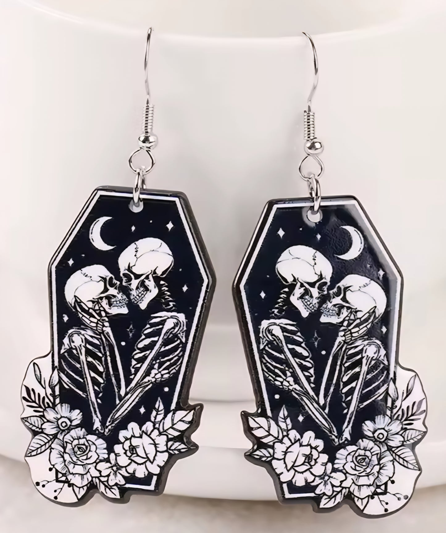PREORDER Halloween Star Crossed Lovers Acrylic Dangle Earrings