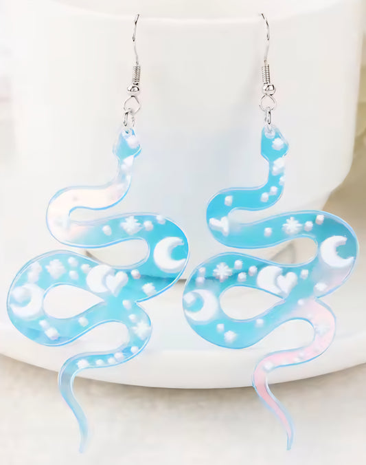 PREORDER Halloween Iridescent Snake Acrylic Earrings