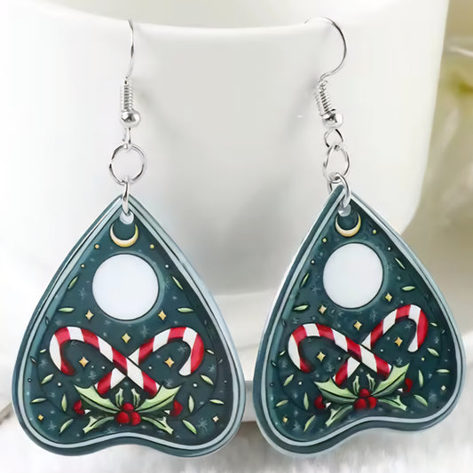 PREORDER Halloween/Christmas Candy Cane Ouija Board Acrylic Dangle Earrings