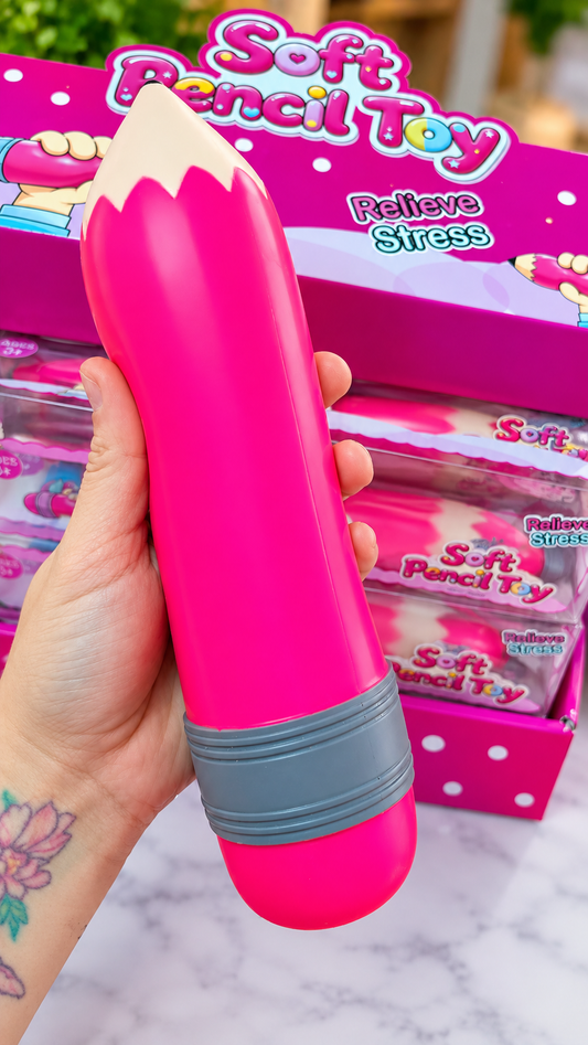 Mystery Jumbo Pencil TPR Flour Squishy (Pink, White, Yellow)