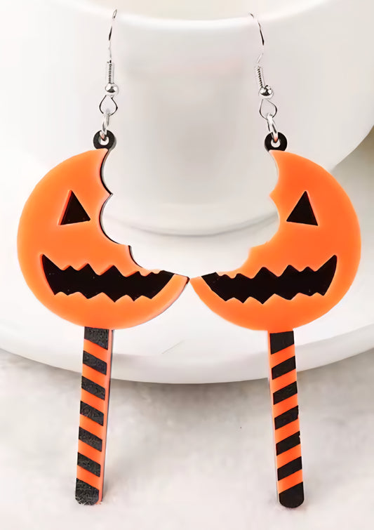 PREORDER Halloween Jack O Lantern Pumpkin Pop Acrylic Dangle Earrings