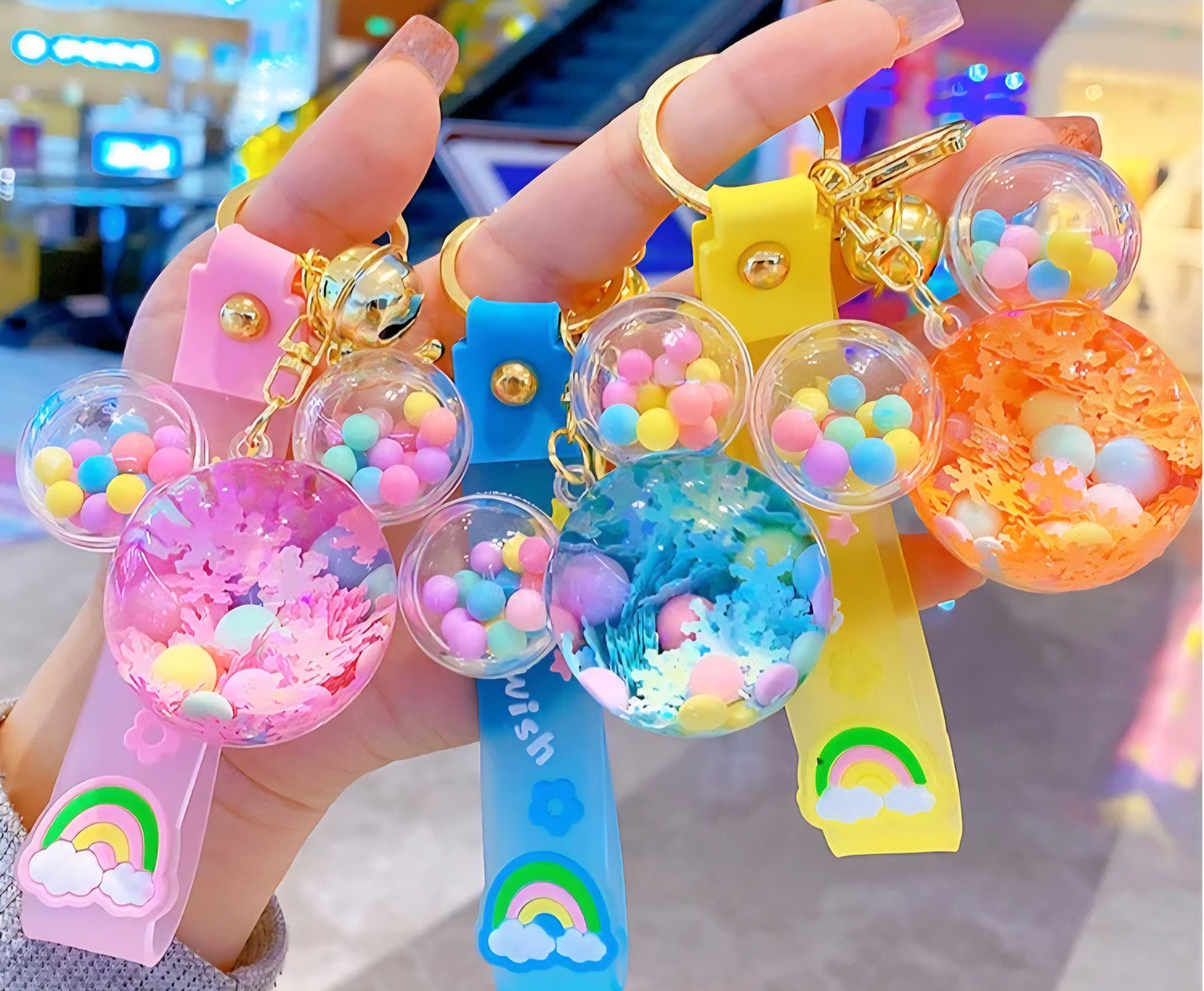 Viral Mouse Head Glitter Keychain