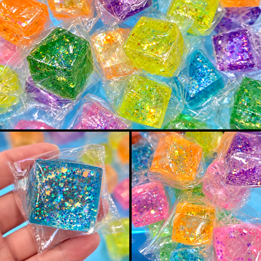 Mystery Mini Glitter Cube Maltose Squishy