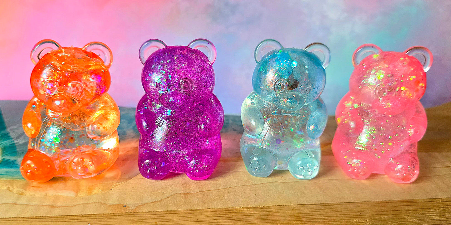 Mystery Glitter Lighted Gummy Bear Maltose Squishy