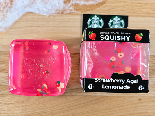Pink Strawberry Acai Lemonade Maltose Cube Squishy