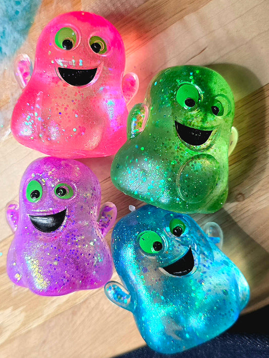 Mystery Halloween Happy Ghost Glitter Maltose Squishy