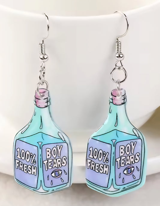 PREORDER Halloween Boy Tears Bottle Acrylic Dangle Earrings