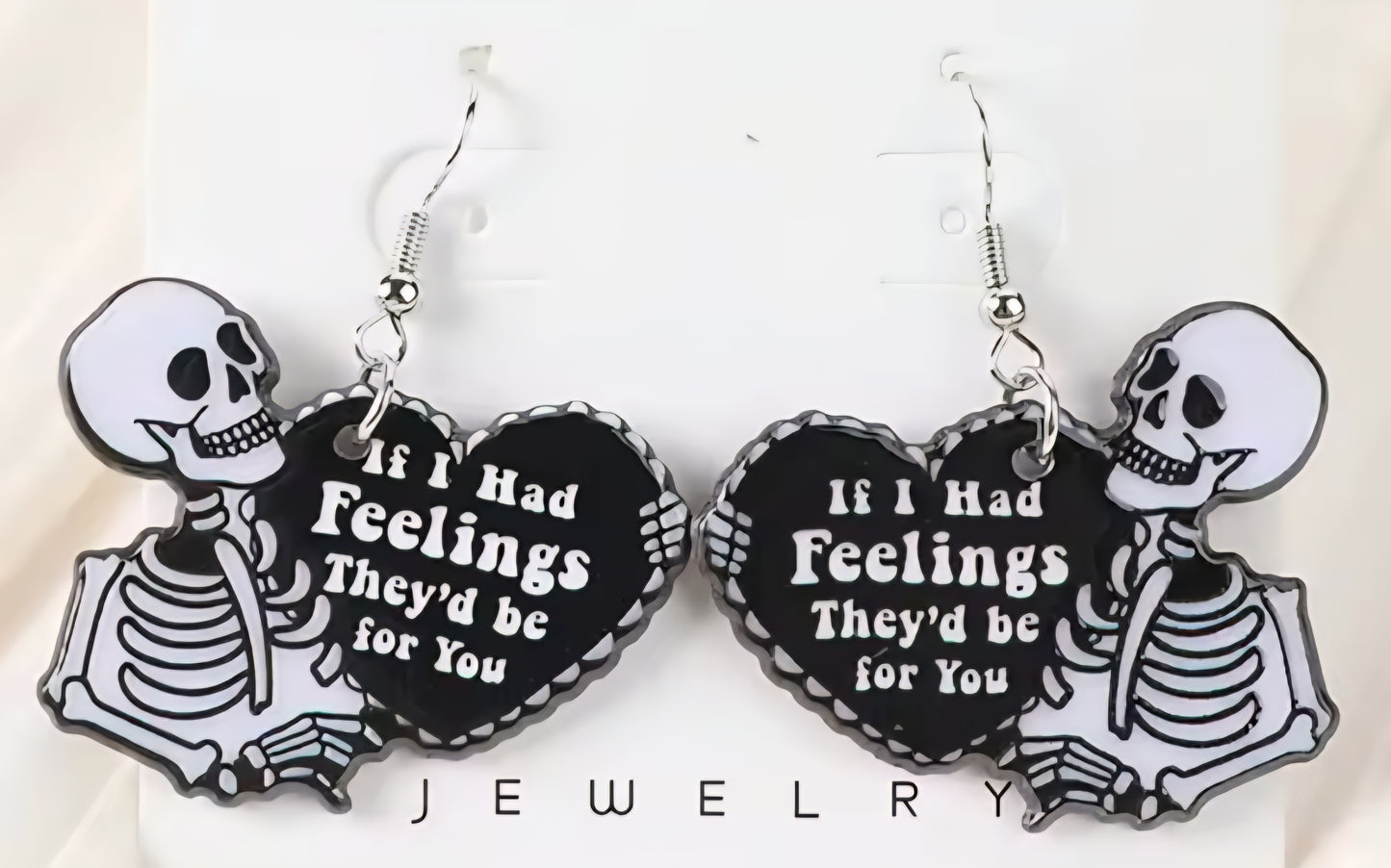 PREORDER Halloween If I Had Feelings Acrylic Dangle Earrings
