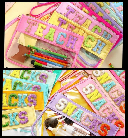 Random Teacher Chanille PVC Bag
