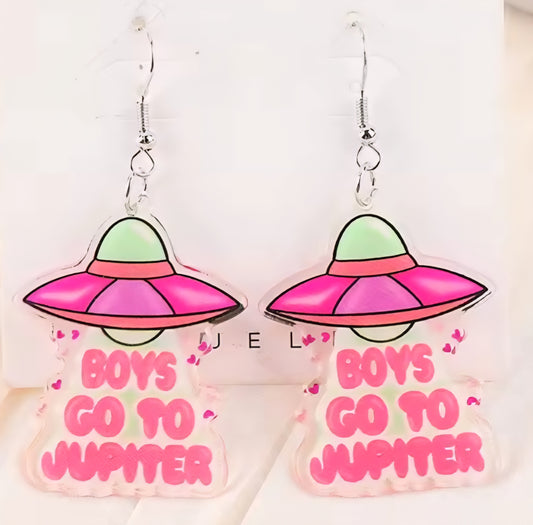 PREORDER Halloween Bows Go To Jupiter Acrylic Dangle Earrings
