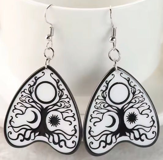PREORDER Halloween Tree of Life Ouija Acrylic Dangle Earrings