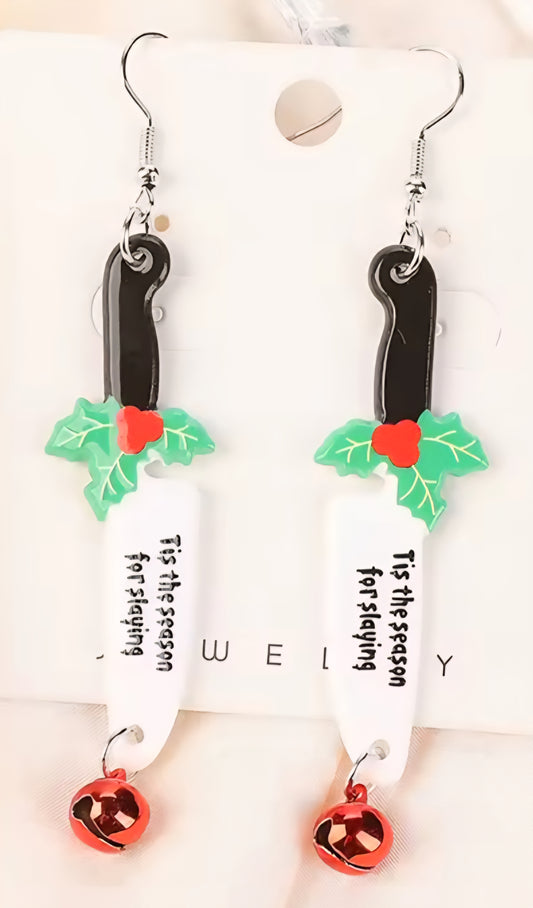PREORDER Halloween Season For Slaying Acrylic Dangle Earrings