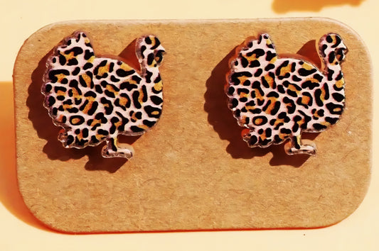 Turkey Leopard Acrylic Stud Earrings
