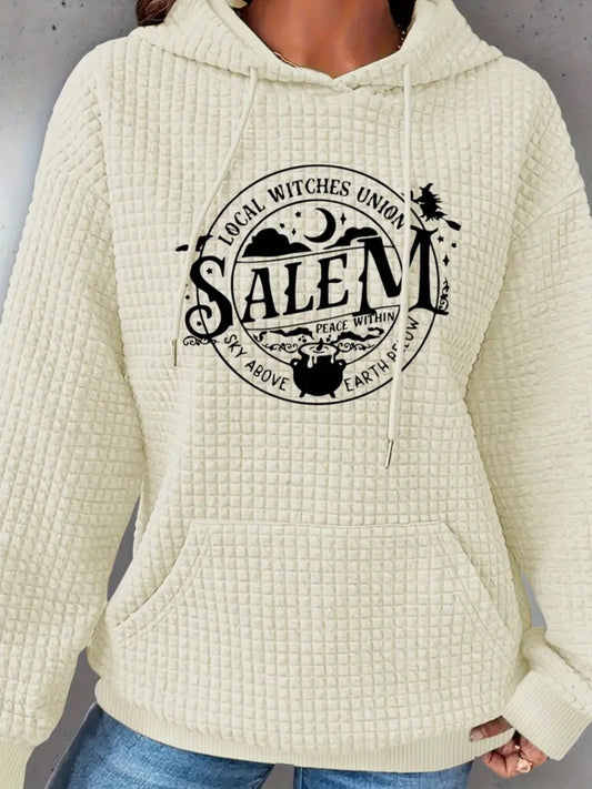 PREORDER Halloween Local Witch Union Knit Waffle Pullover Hooded Sweater