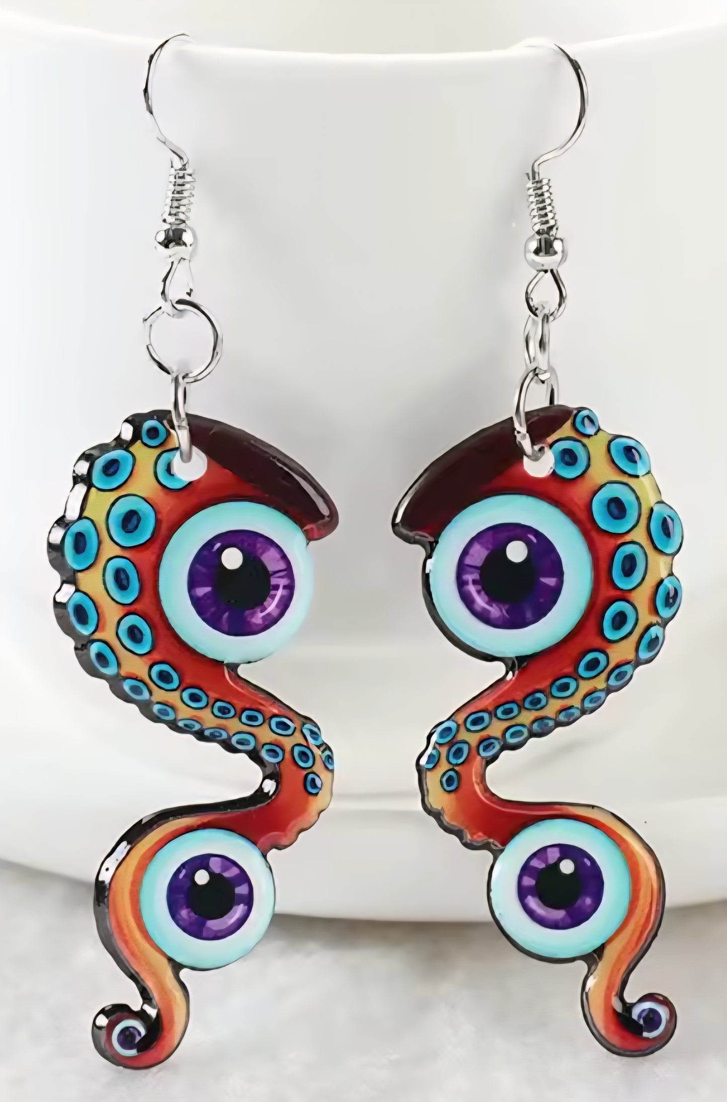 PREORDER Halloween Octopus Eyes Acrylic Dangle Earrings