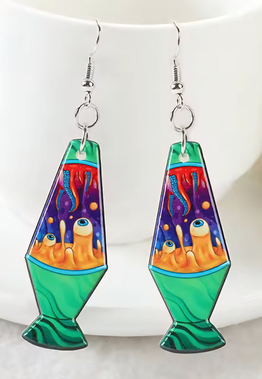 PREORDER Halloween Lava Lamp Eyeballs Acrylic Dangle Earrings
