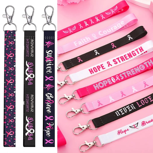 Breast Cancer Awareness Wristlet Keychain