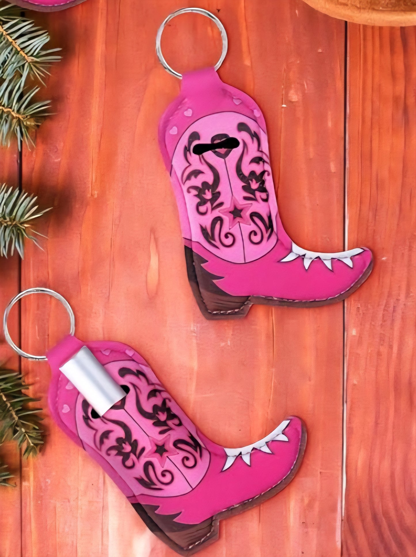 Pink Cowgirl Boots ChapStick Holder
