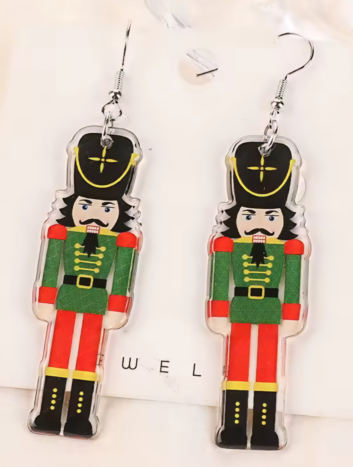 PREORDER Christmas Black Nut Cracker Acrylic Dangle Earrings