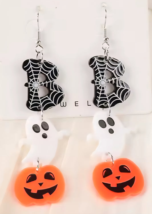 PREORDER Halloween Boo Acrylic Dangle Earrings