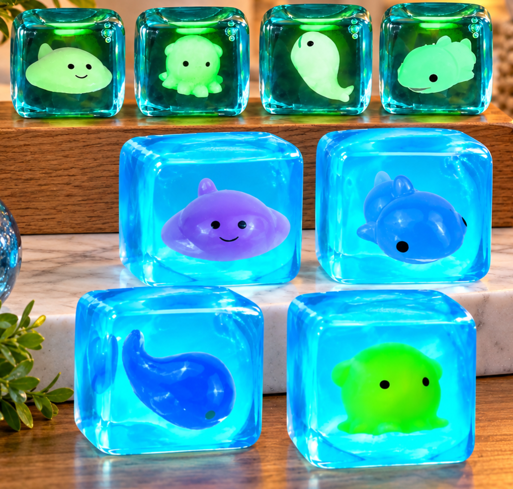 Mystery Tiny Glow In The Dark Sea Animal Cube Maltose Squishy