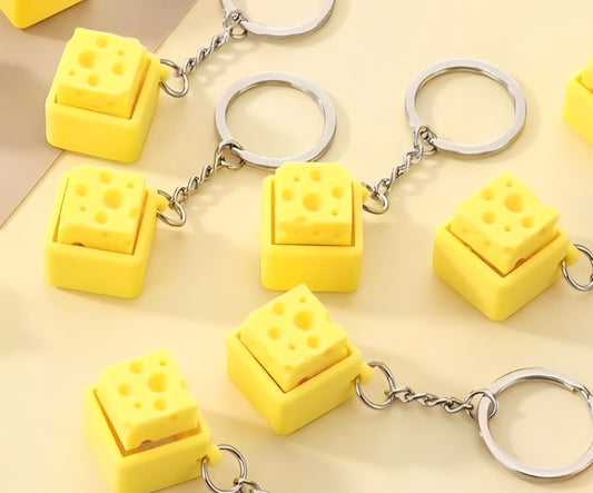 Cheese Fidget Clicker Keychain