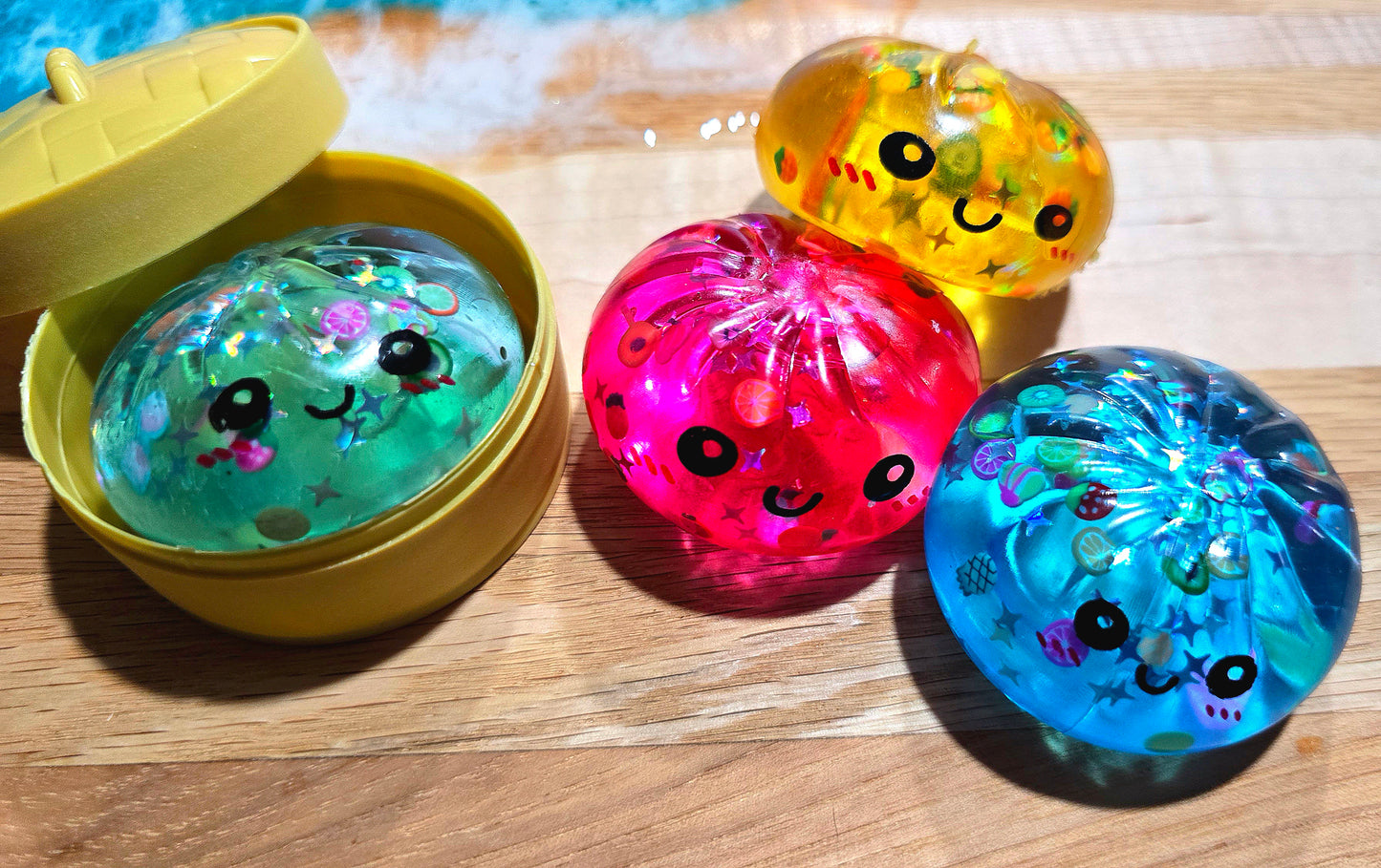 Mystery Mini Fruit Glitter Dumpling Maltose Squishy