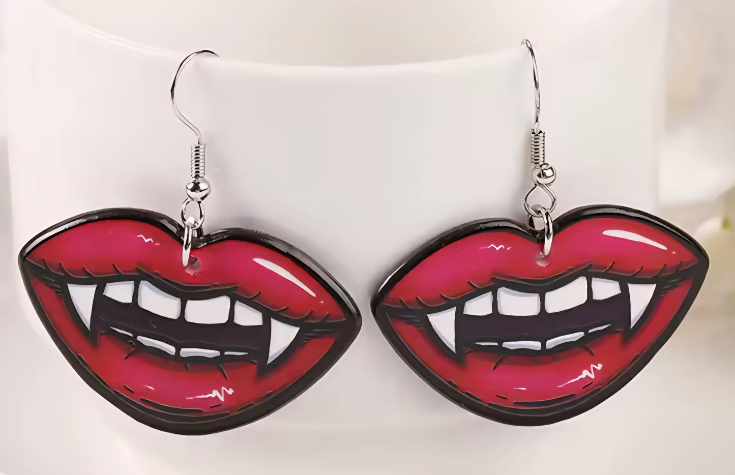 PREORDER Halloween Vampire Acrylic Dangle Earrings