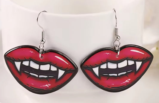 PREORDER Halloween Vampire Acrylic Dangle Earrings