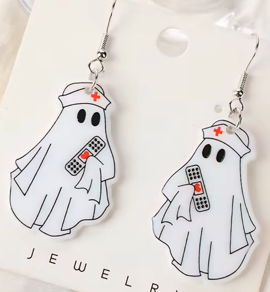 PREORDER Halloween Ghost Doctor Dangle Earrings