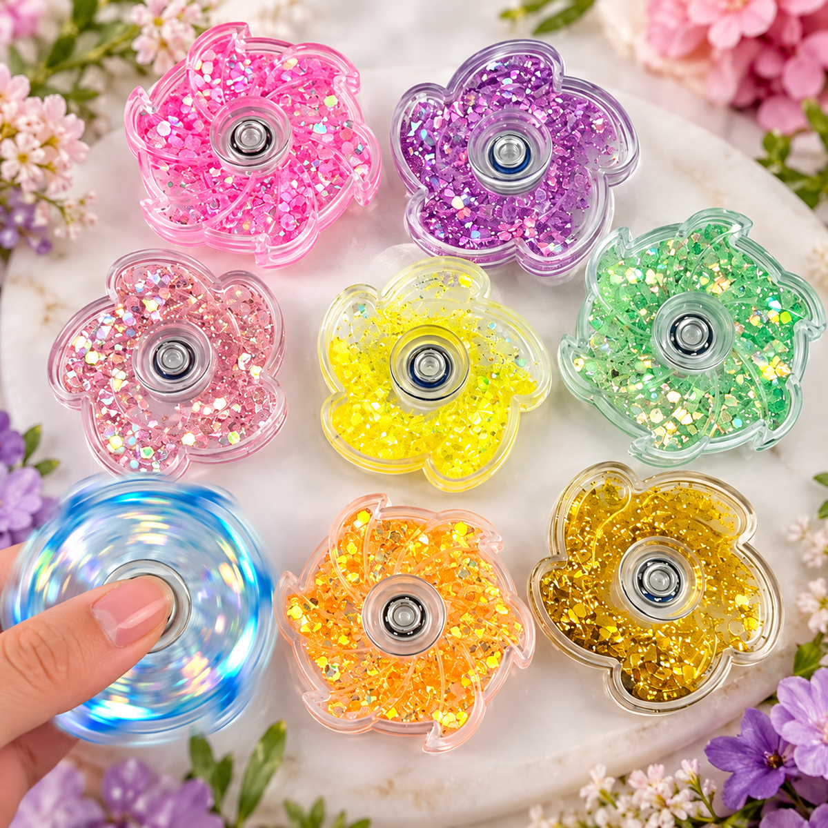 Mystery Acrylic Liquid Glitter Fidget Spinner