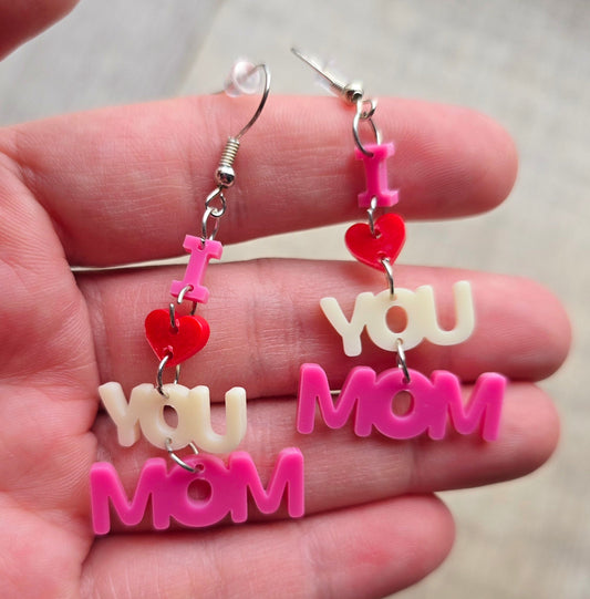 I Love You Mom Earrings