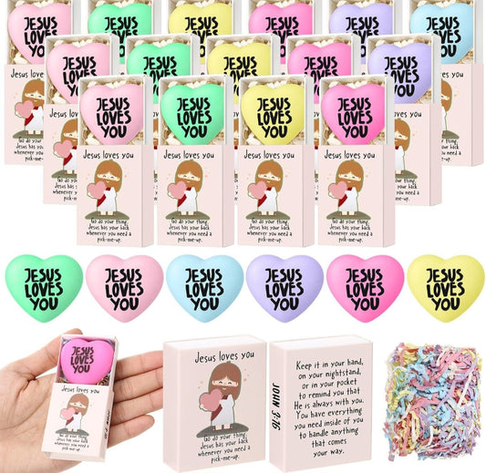 Mystery Jesus Loves You Heart Gift Set Squishy