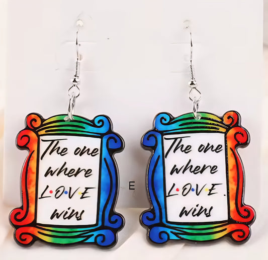 PREORDER The One Where Love Wins Acrylic Dangle Earrings