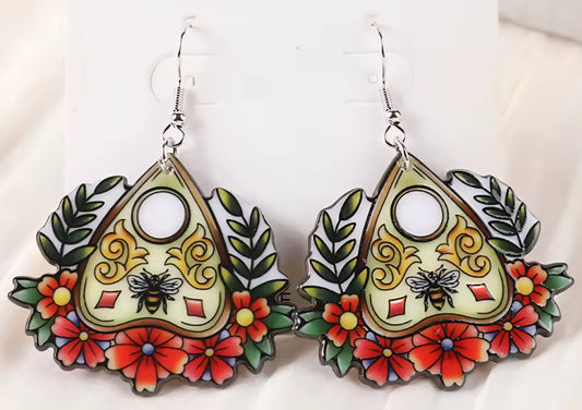 PREORDER Halloween Gypsy Bee Ouija Board Acrylic Dangle Earrings