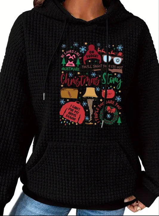 PREORDER A Christmas Story Knit Waffle Pullover Hooded Sweater