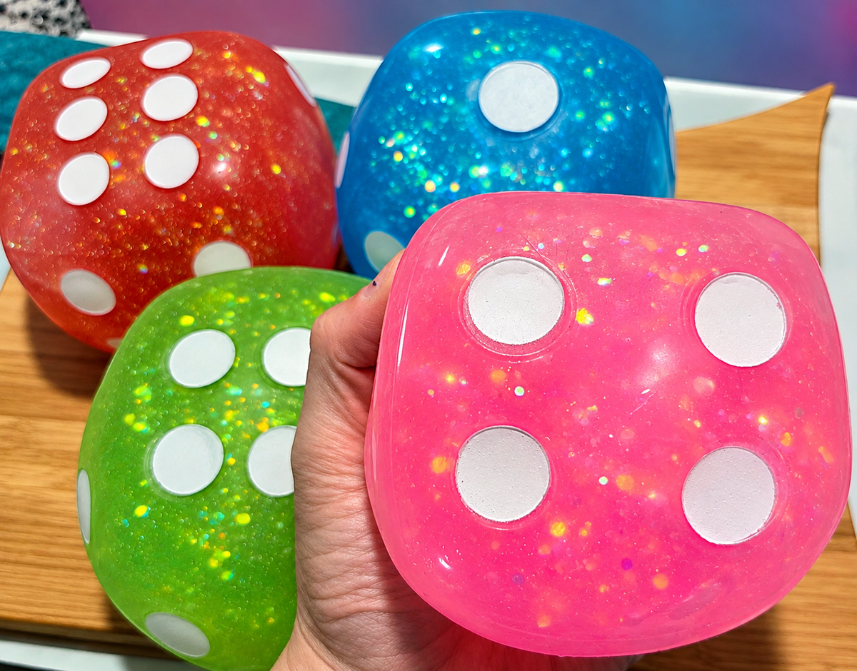 Mystery Jumbo Glitter Dice Glue Squishy