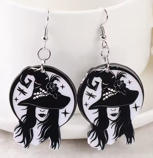 PREORDER Halloween Wicked Witch Acrylic Dangle Earrings