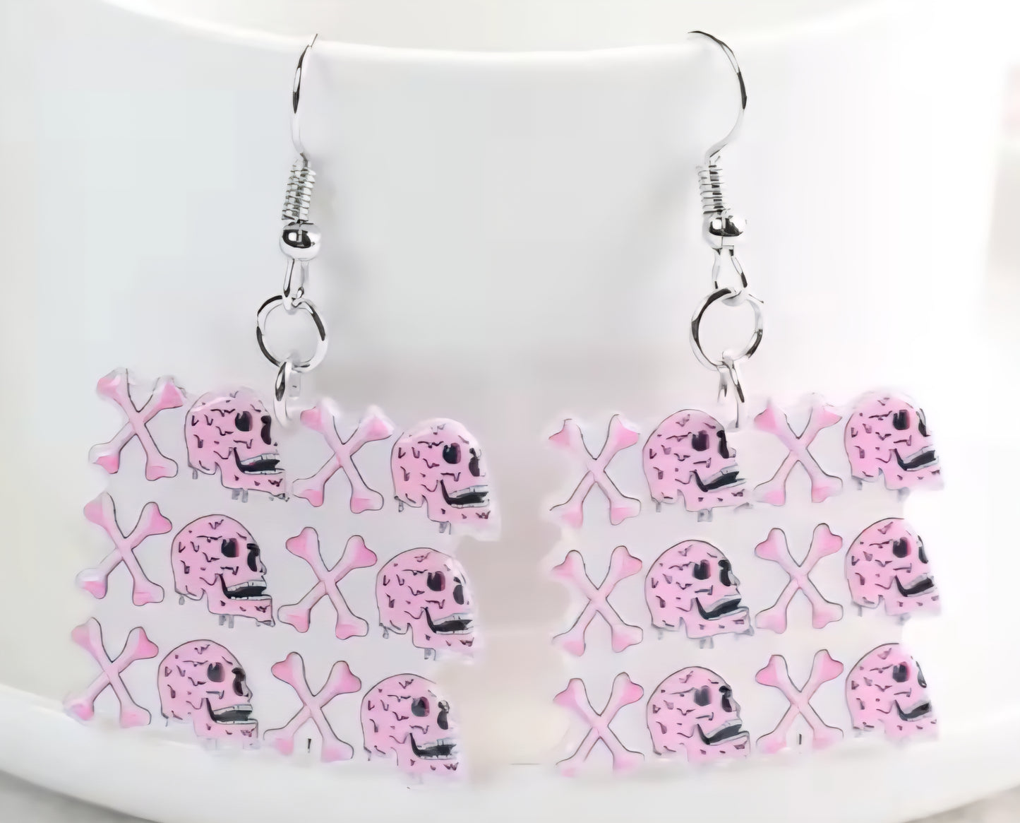 PREORDER Halloween XOXO Skull Acrylic Dangle Earrings