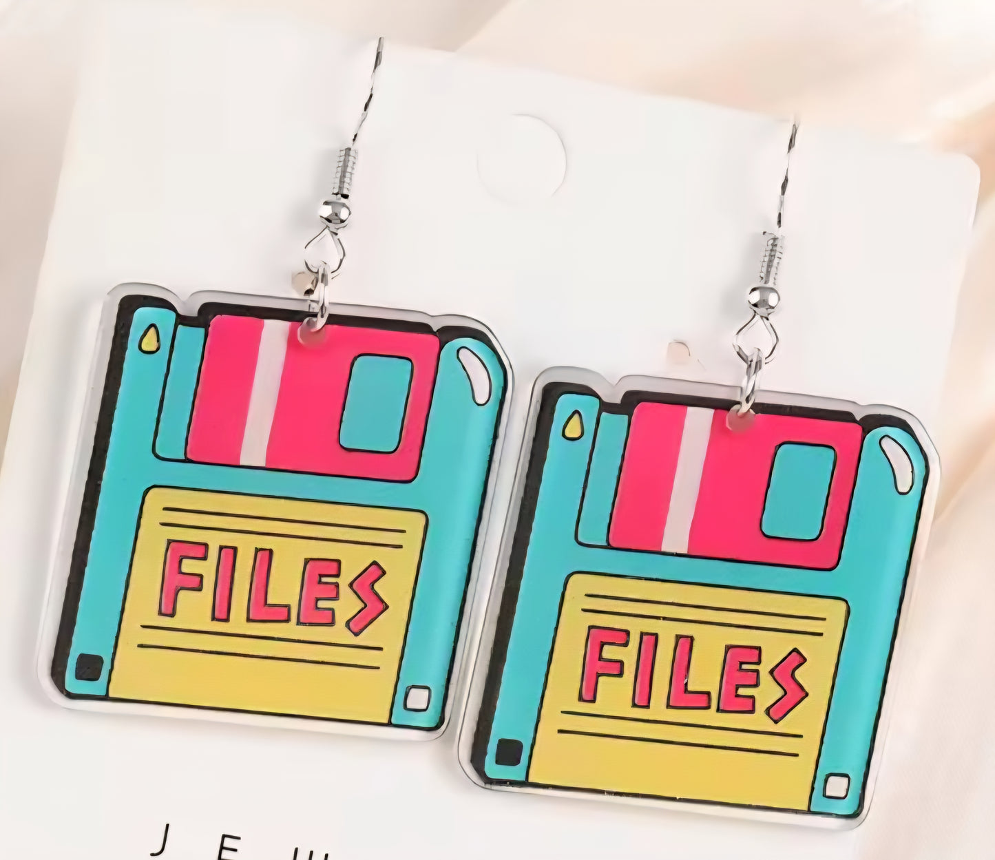 PREORDER Halloween 90s Files Floppy Disk Acrylic Earrings