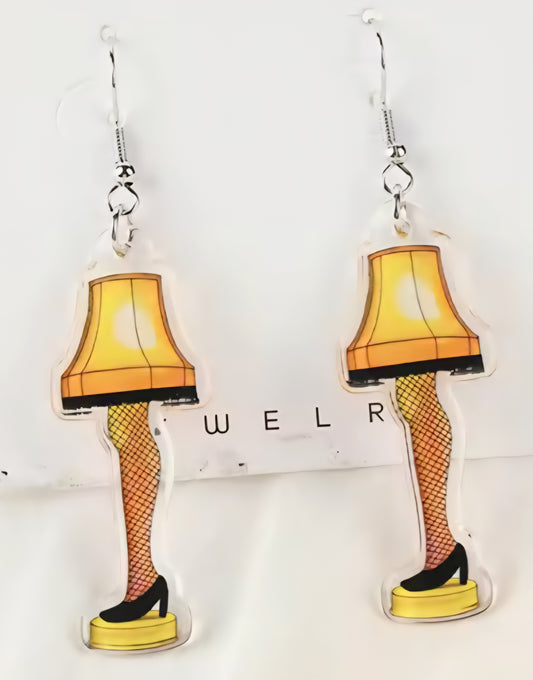 PREORDER Christmas Leg Lamp Acrylic Dangle Earrings