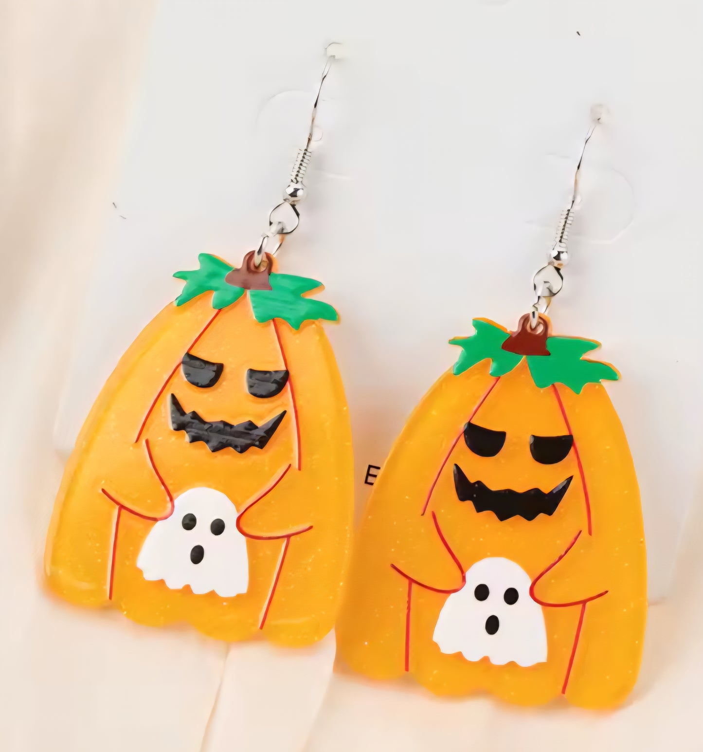 PREORDER Halloween Jack O Lantern Ghost Acrylic Dangle Earrings
