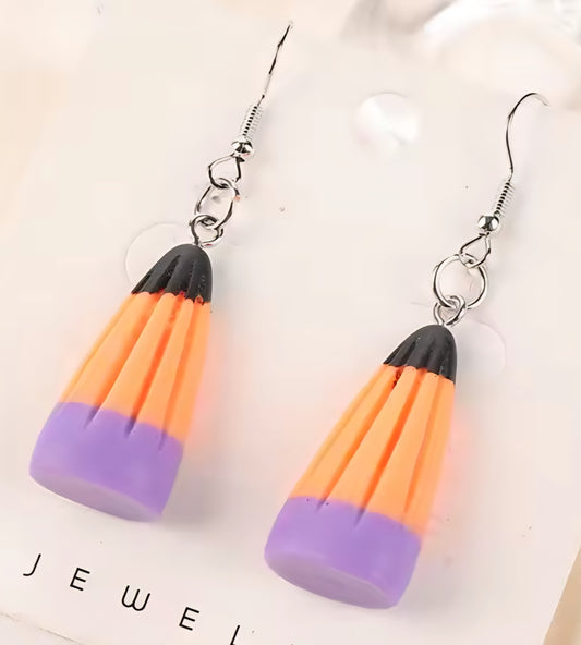 PREORDER Halloween Candy Corn Acrylic Dangle Earrings