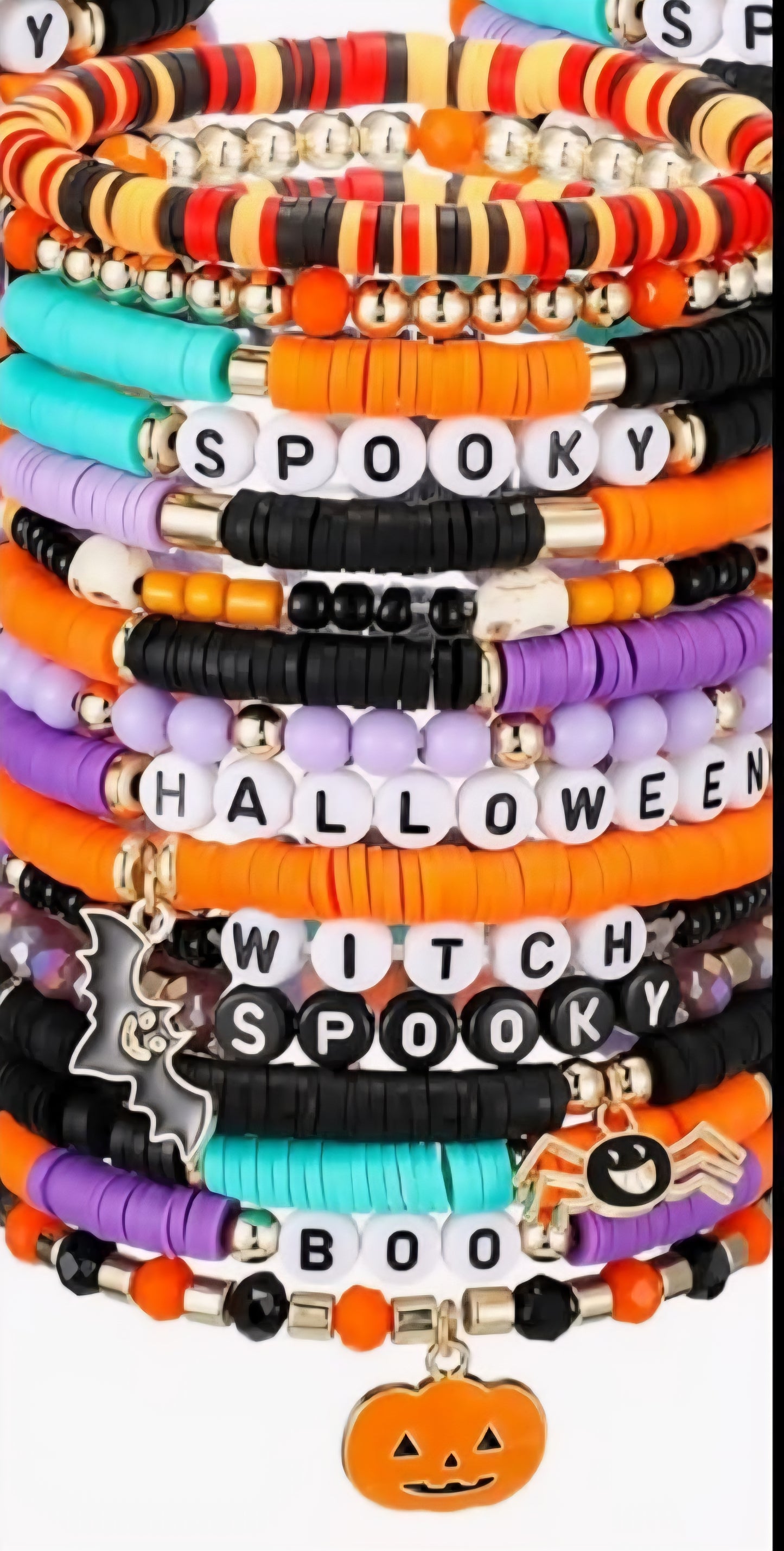 Random Halloween Polymer Clay Bracelet