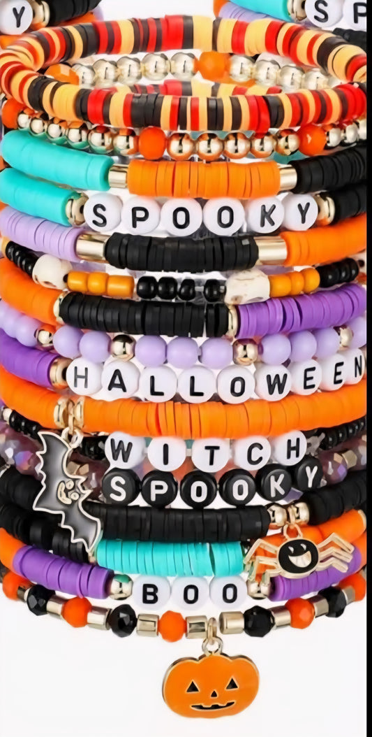 Random Halloween Polymer Clay Bracelet