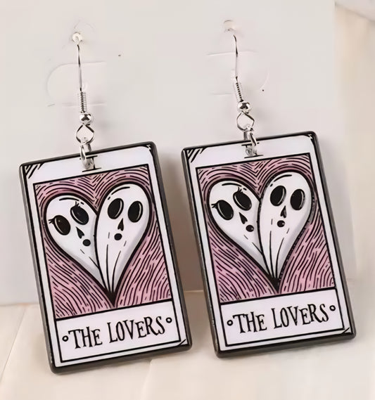 PREORDER Halloween The Lovers Tarot Card Acrylic Dangle Earrings