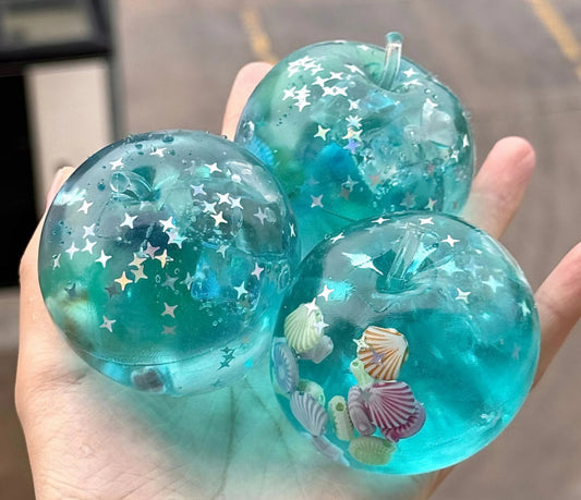Blue Star Glitter Seashell Apple Maltose Squishy